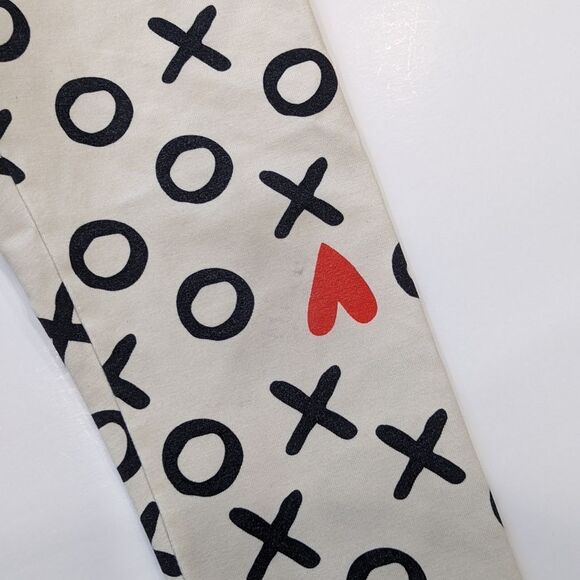Hanna Andersson Valentine's Day hearts red ecru leggings pants girls size 110 5 - Picture 5 of 6